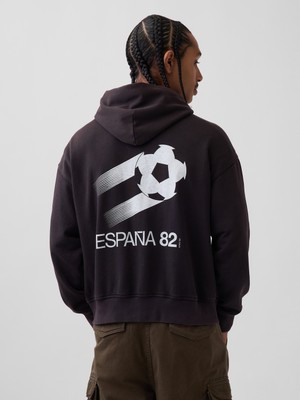 Gap Erkek Siyah Fıfa World Cup™ Klasikleri Vintagesoft Terry Oversized Sweatshirt