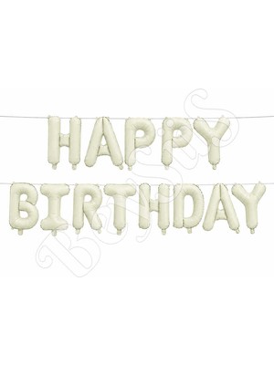 BeySüS Happy Birthday Folyo Banner Krem