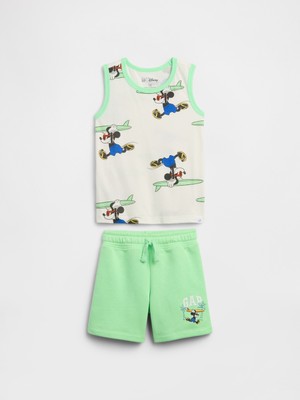 Gap Erkek Bebek Açık Yeşil Disney Mickey Mouse Two-Piece Outfit Set