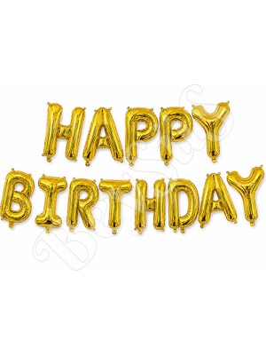 BeySüS Happy Birthday Folyo Banner Gold