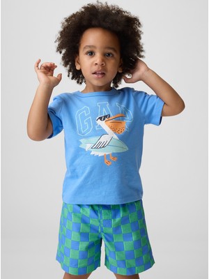 Gap Erkek Bebek Açık Mavi Grafik Logo T-Shirt