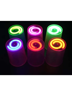 Uravas Store Karanlıkta Yanan Gece Işığı Mega Glow Bardaklar 8 Adet 8.5 x 10.5 cm