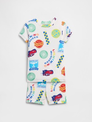 Gap Bebek Beyaz Disney Cars Baskılı Pijama Takımı