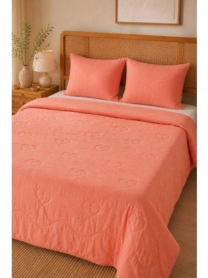 Uykuperest Bloomy Somon Ince Kapitoneli Uyku Seti Çift Kişilik 220X235 2 Yastık Alezi