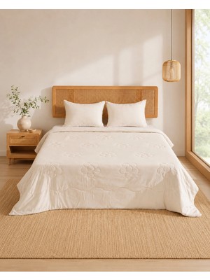 Uykuperest Bloomy Bej Kapitoneli Pike Takımı Battal Boy 220X235