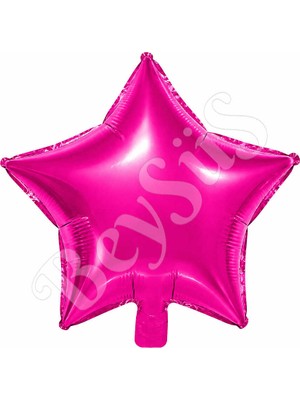 BeySüS Yıldız Folyo Balon Fuşya 24 inc