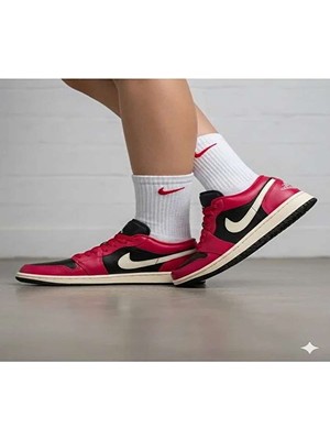 Nike Kadın Kırmızı Air 1 Low Mystic Hibiscus Spor Ayakkabı | DC0774-605
