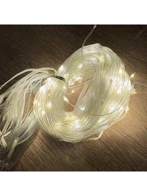 Uravas Store 2*2 Perde LED 192 LED Sarı Işık 8 Fonksiyonlu Mz-14-6