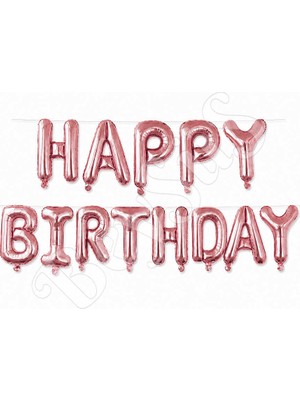 BeySüS Happy Birthday Folyo Banner Pembe