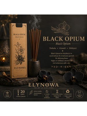 Black Opıum Doğal Tütsü Çubuğu 20 Adet - Uzun Süre Kalıcı Aroma