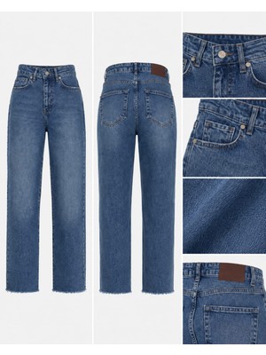 Rich Star Zara Model Kesik Paça Bayan Kot Pantolon