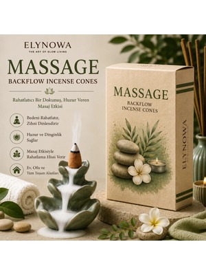 Massage (Masaj) Geri Akışlı Konik Tütsü | Backflow Incense Cones | 10 Adet