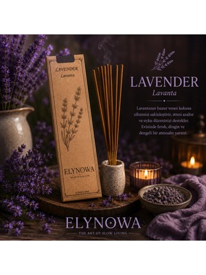 Lavender (Lavanta) Doğal Tütsü Çubuğu 20 Adet - Uzun Süre Kalıcı Aroma