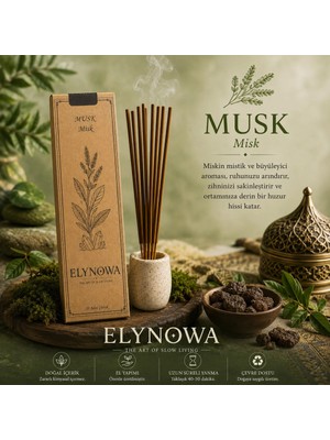 Musk (Misk) Doğal Tütsü Çubuğu 20 Adet - Uzun Süre Kalıcı Aroma