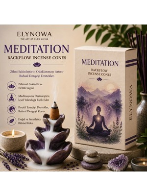 Medıtatıon (Meditasyon) Geri Akışlı Konik Tütsü | Backflow Incense Cones | 10 Adet
