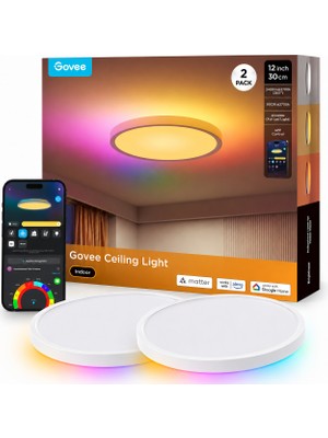 Govee Rgbıc Smart Aura Akıllı Tavan Lambası (2'li Paket)  "evinizin Atmosferini Tek Dokunuşla Değiştirin"