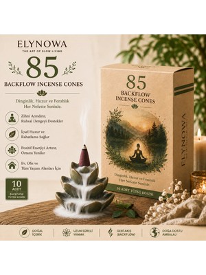 85 Çakra Geri Akışlı Konik Tütsü | Backflow Incense Cones | 10 Adet