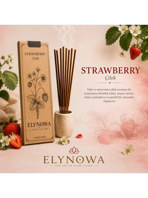 Strawberry (Çilek) Doğal Tütsü Çubuğu 20 Adet - Uzun Süre Kalıcı Aroma