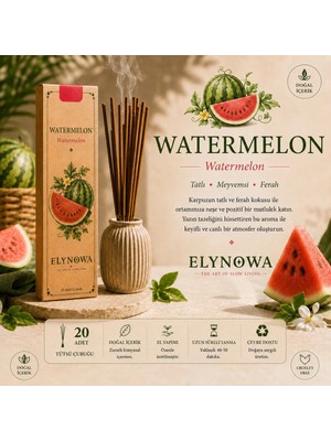 Watermelon (Karpuz) Doğal Tütsü Çubuğu 20 Adet - Uzun Süre Kalıcı Aroma
