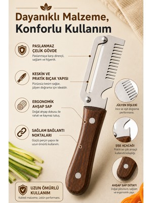 MAYAGLORY Çok Fonksiyonlu Soyacak 3'lü Işlevli Soyacak ve Dilimleyici - Sebze Soyucu ve Dilimleme Aleti Meyve Sebze Soyacağı