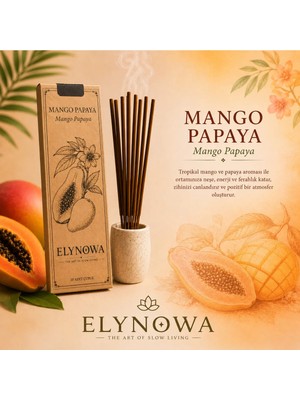 Mango Papaya (Mango ve Papaya) Doğal Tütsü Çubuğu 20 Adet - Uzun Süre Kalıcı Aroma