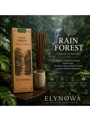 Raın Forest (Yağmur Ormanları) Doğal Tütsü Çubuğu 20 Adet - Uzun Süre Kalıcı Aroma