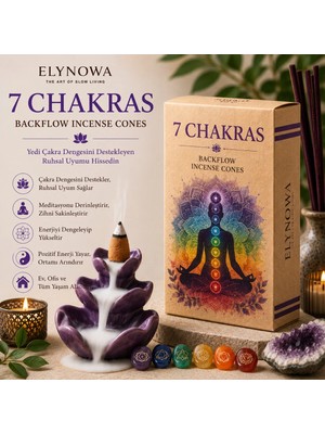 7 Chakras Geri Akışlı Konik Tütsü | Backflow Incense Cones | 10 Adet