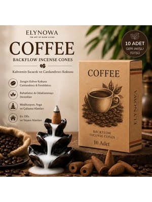 Coffee (Kahve) Geri Akışlı Konik Tütsü | Backflow Incense Cones | 10 Adet