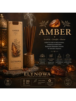 Amber Doğal Tütsü Çubuğu 20 Adet - Uzun Süre Kalıcı Aroma