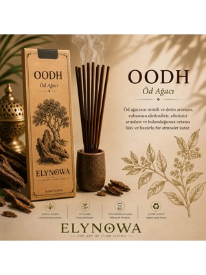 Oodh (Öd Ağacı) Doğal Tütsü Çubuğu 20 Adet - Uzun Süre Kalıcı Aroma