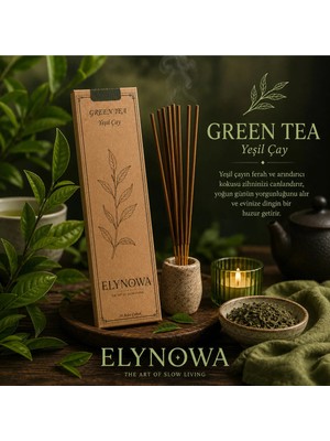 Green Tea (Yeşil Çay) Doğal Tütsü Çubuğu 20 Adet - Uzun Süre Kalıcı Aroma