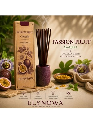 Passıon Fruıt (Çarkıfelek) Doğal Tütsü Çubuğu 20 Adet - Uzun Süre Kalıcı Aroma