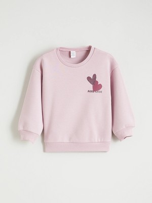 Lc Waikiki Yeni Sezon Kalp Baskılı Kız Çocuk Sweatshirt