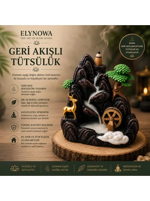 Doğa Şelalesi Geri Akışlı Tütsülük | Seramik Backflow Tütsü Standı