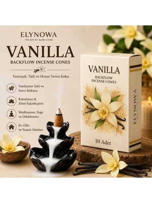 Vanılla (Vanilya) Geri Akışlı Konik Tütsü | Backflow Incense Cones | 10 Adet