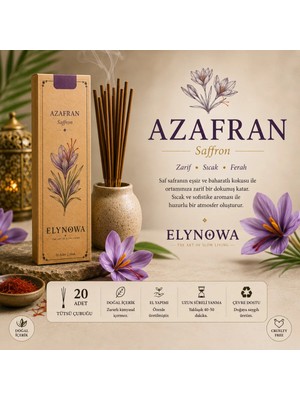 Azafran (Safran) Doğal Tütsü Çubuğu 20 Adet - Uzun Süre Kalıcı Aroma