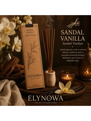 Sandal Vanılla (Sandal Vanilya )Doğal Tütsü Çubuğu 20 Adet - Uzun Süre Kalıcı Aroma