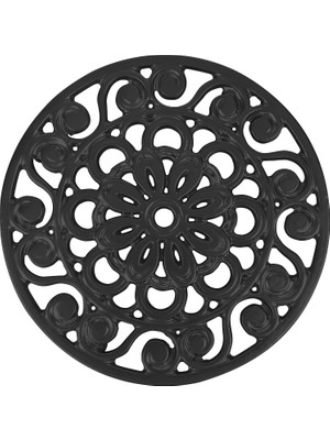 EstoreBox Trademark Innovations Dekoratif Dökme Demir Metal Trivet (Siyah)