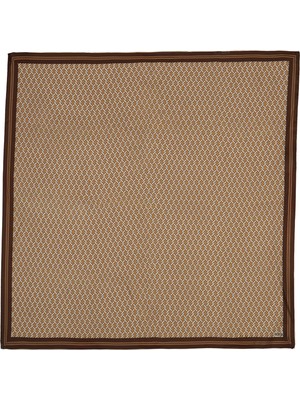 Kenetli Zincir Karamel Krem Twill Ipek Eşarp