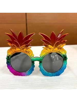 Uravas Store Tropikal Ananas Tasarımlı Renkli Hawaii Parti Gözlüğü