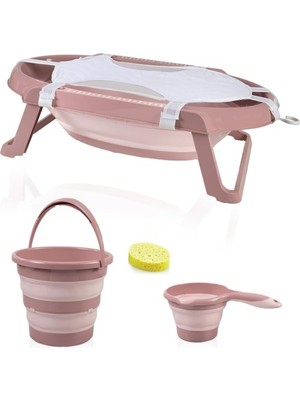 Uravas Store Katlanır Banyo 5'li Küvet Seti 596 Somon