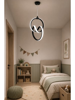 G-Light Imza Modern Sarkıt Hol , Koridor Çocuk Odası Ledli Avize Siyah LED Avize