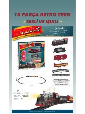 Uravas Store BJ2308A 18 Parça Sesli Işıklı Retro Tren