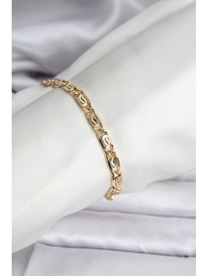 Uravas Store 14K Gold Renk Kaplama Zincir Model cm Kadın Bileklik