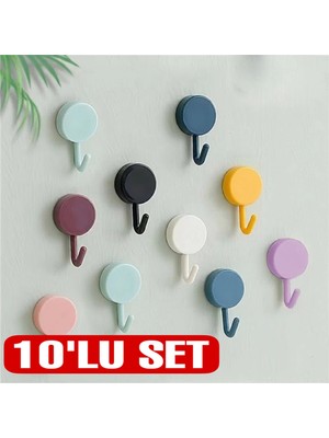 Uravas Store Kendinden Yapışkanlı Renkli Duvar Askısı (10LU Set)