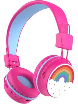 Uravas Store Gökkuşağı Desenli Bluetooth Kulak Üstü Kulaklık