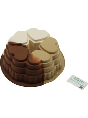 Ttt 5 Dilim Kalp Tasarımlı Kek Kalıbı - Silikon - 9 cm Derinlik