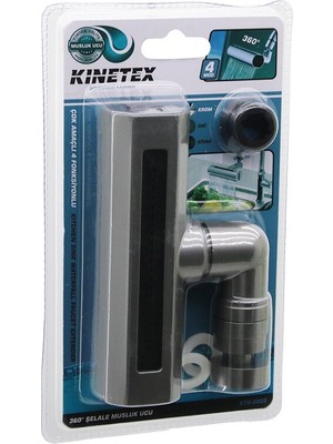 Uravas Store Antrasit Gri Geniş - Şelale 4 Fonksiyonlu 360 Derece Oynar Başlık Perlatör Musluk Ucu KTX-3288
