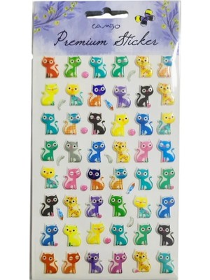Uravas Store Puf Sticker Balıklı Kedi