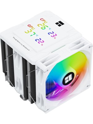 OEM Peerless Assassin 120 Dijital Argb Beyaz Cpu Hava Soğutucu -Sıcaklık Göstergesi | 6 Isı Borusu | 1850RPM Pwm 120MM Fanlar, Intel 1851/1700, Amd Am4/am5 Için